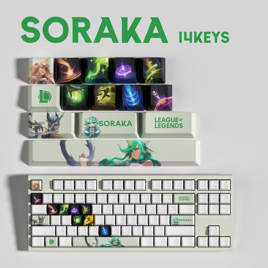 League of Legends Soraka Keycaps – Mechanical Keyboard Gaming Keycap Set (30 / 14 / 12 Keys) | PixelCaps