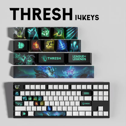 League of Legends Thresh Keycaps – Mechanical Keyboard Gaming Keycap Set (30 / 14 / 12 Keys) | PixelCaps