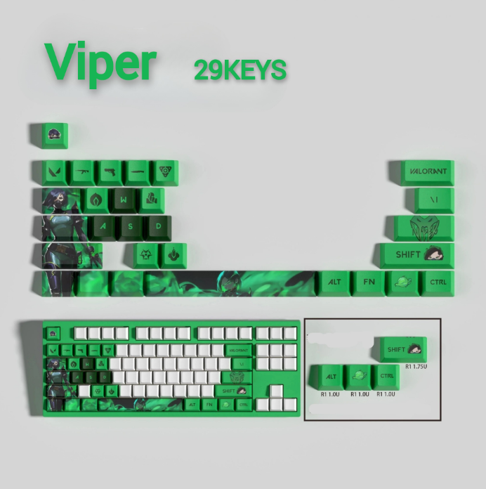 PixelCaps - Viper Keycaps – Limited Edition (29/14 Keys)