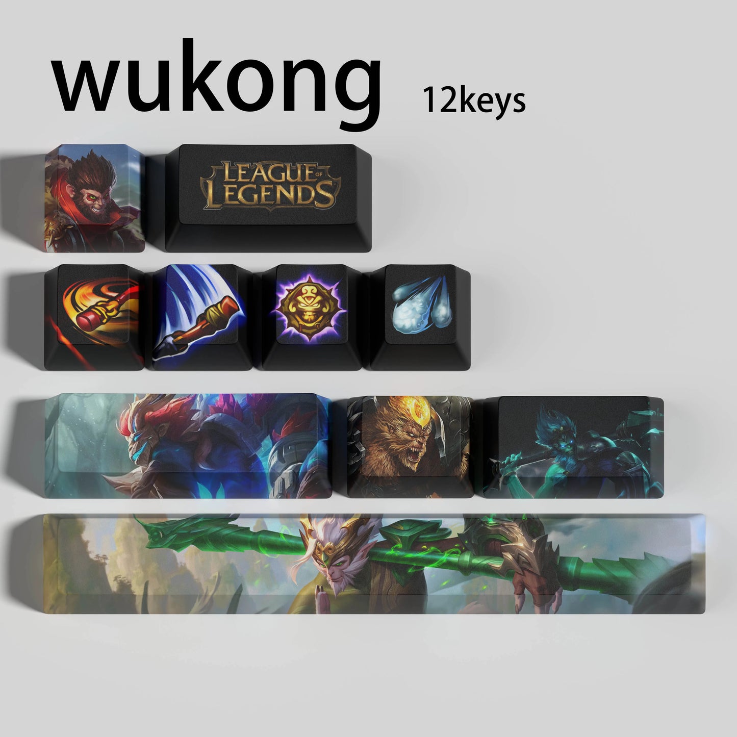 League of Legends Wukong Keycaps – Mechanical Keyboard Gaming Keycap Set | PixelCaps