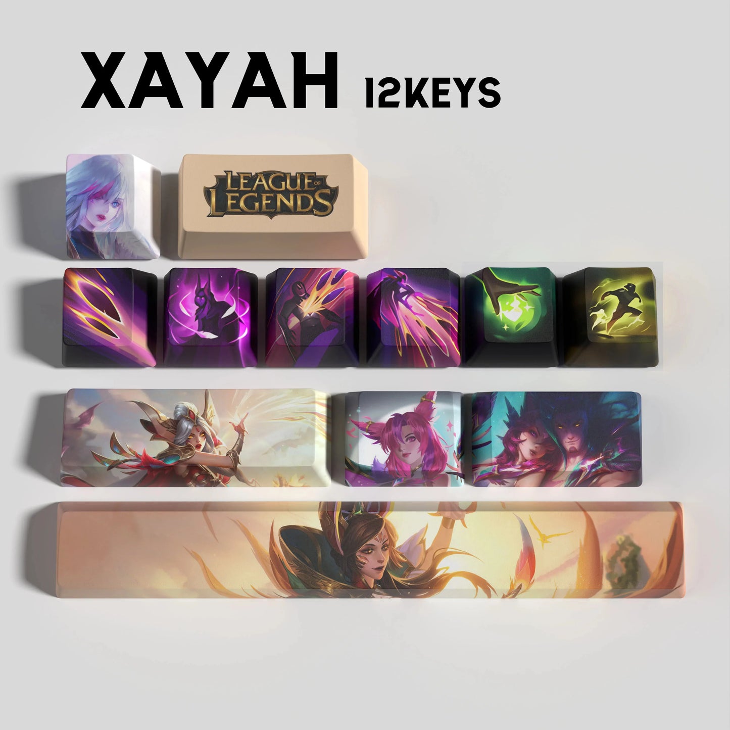 League of Legends Xayah Keycaps – Mechanical Keyboard Gaming Keycap Set | PixelCaps