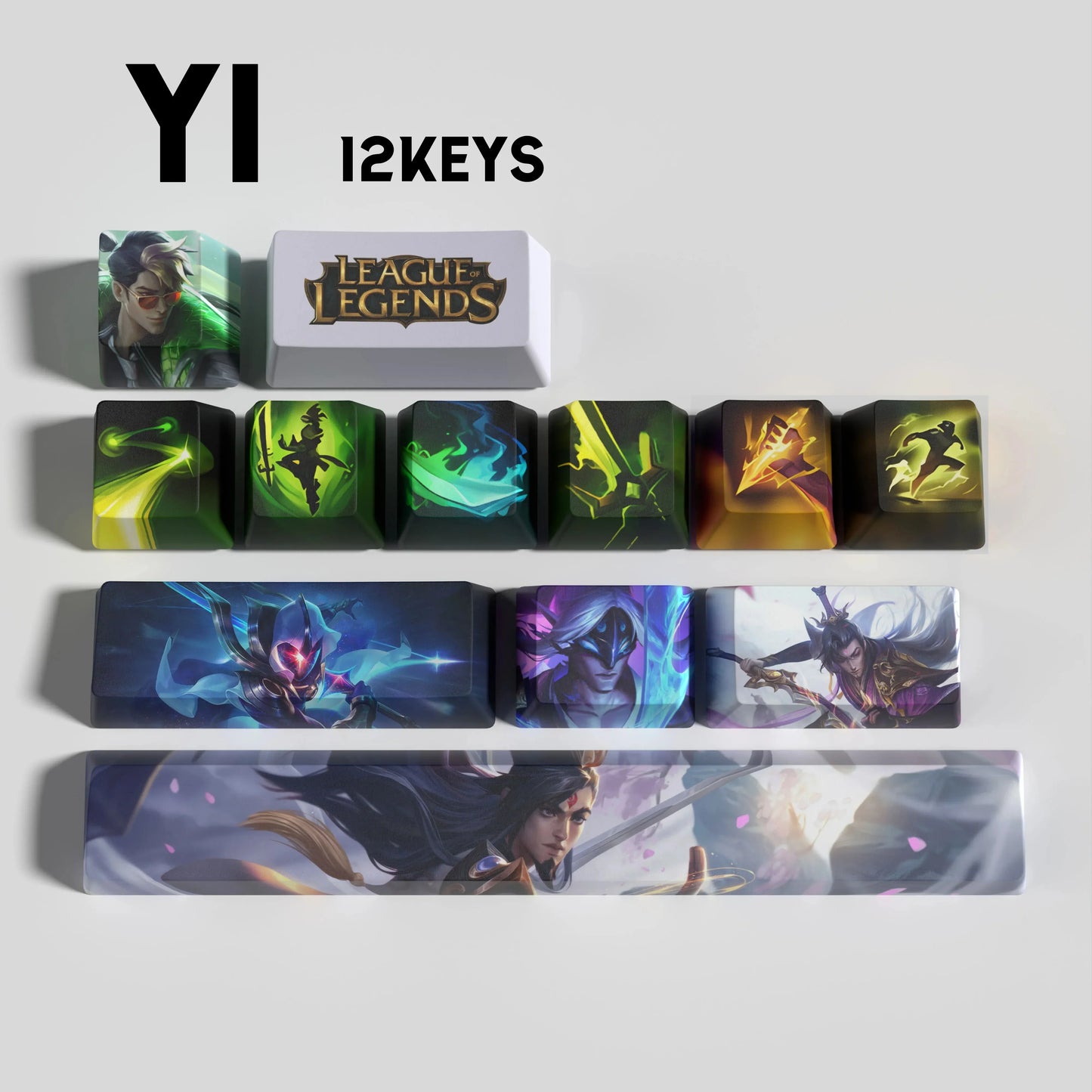 League of Legends Master Yi Keycaps – Mechanical Keyboard Gaming Keycap Set (30 / 14 / 12 Keys) | PixelCaps