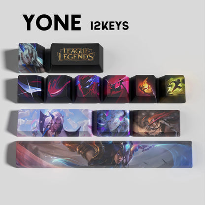 League of Legends Yone Keycaps – Mechanical Keyboard Gaming Keycap Set (30 / 14 / 12 Keys) | PixelCaps