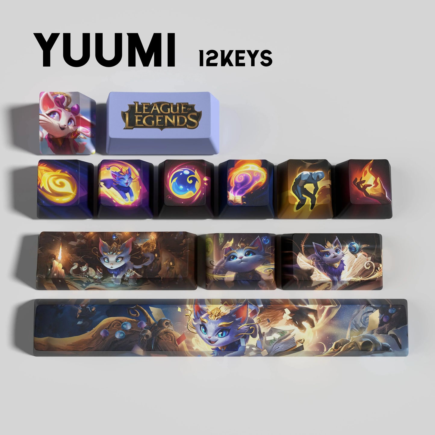 SPECIAL EDITION PixelCaps Yuumi KEYCAPS – 30, 14, 12 keys